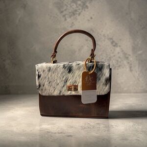 Brown and White Women's Bag